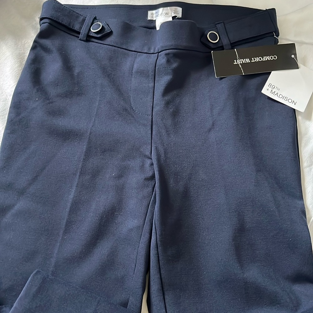 New 89th & Madison Comfortable Waist Navy Pants